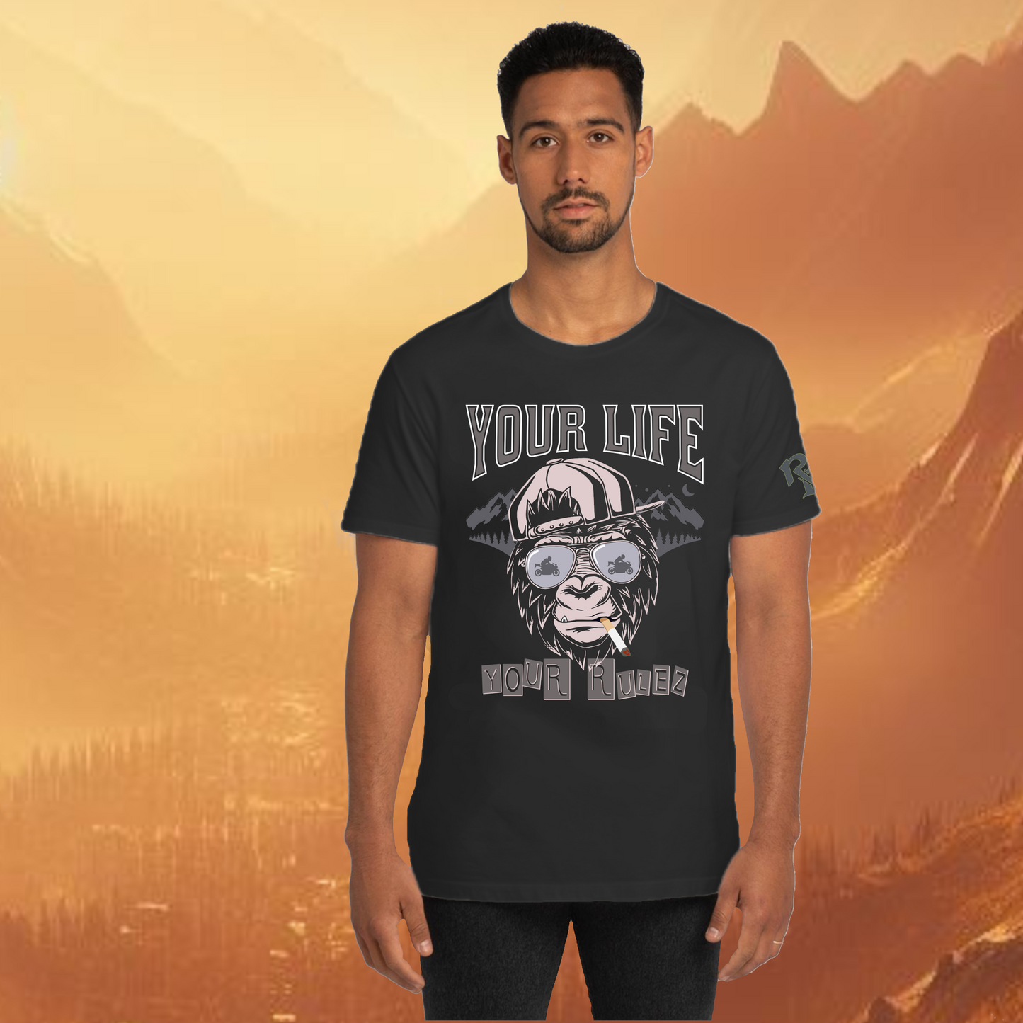 YOUR LIFE YOUR RULEZ Unique T-Shirt mit Gorilla-Grafik