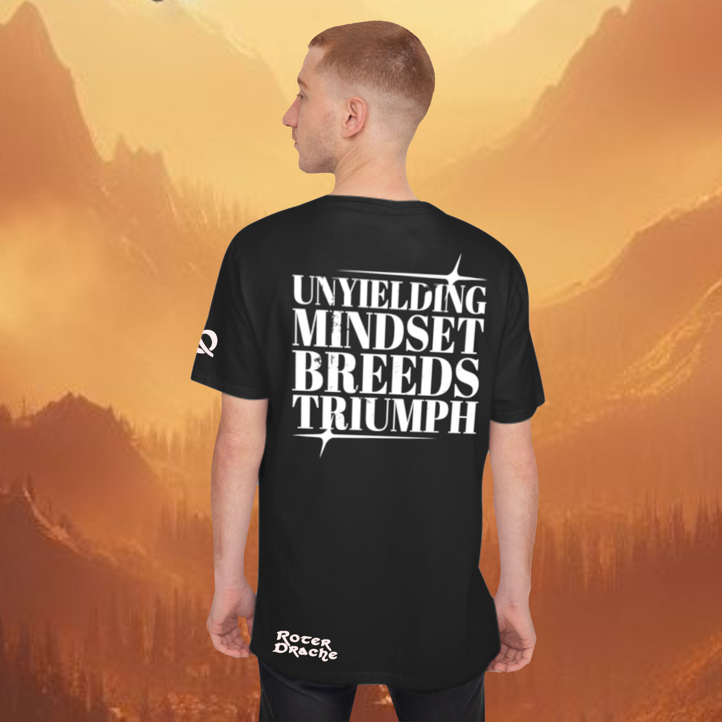 Unyielding Mindset Breeds Triumph motivational Black T-Shirt