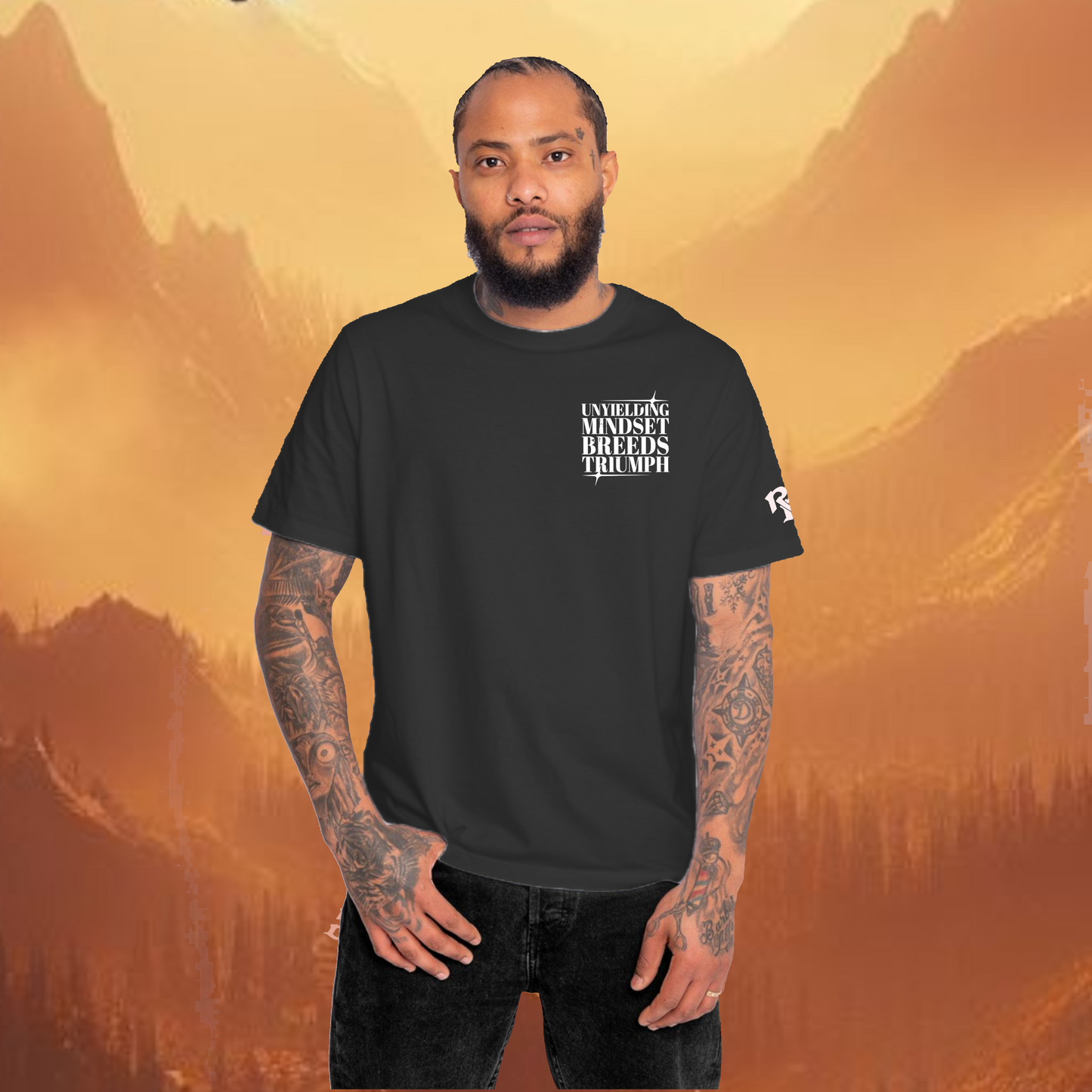 Unyielding Mindset Breeds Triumph motivational Black T-Shirt