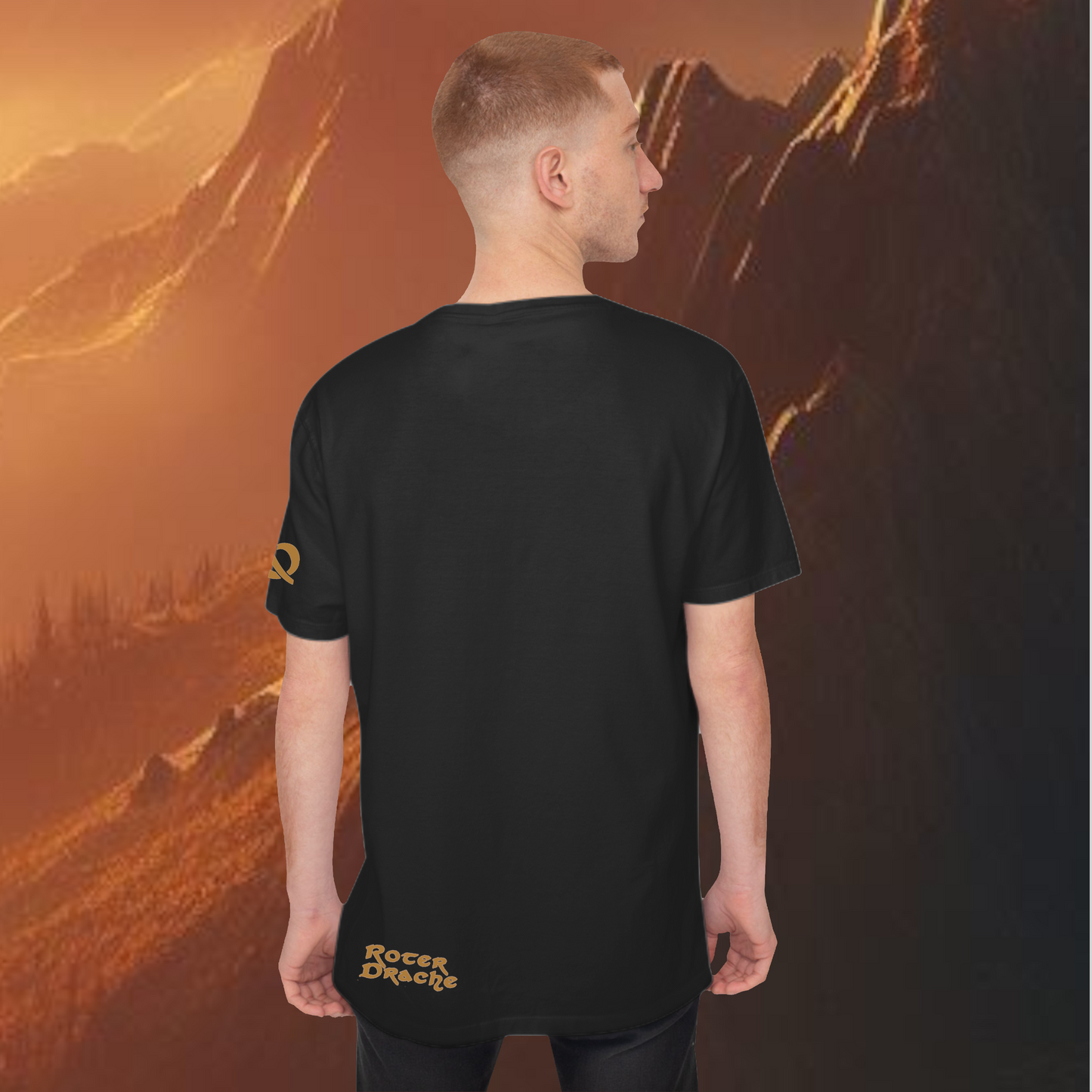 Golden Leaves and Skull Black T-Shirt