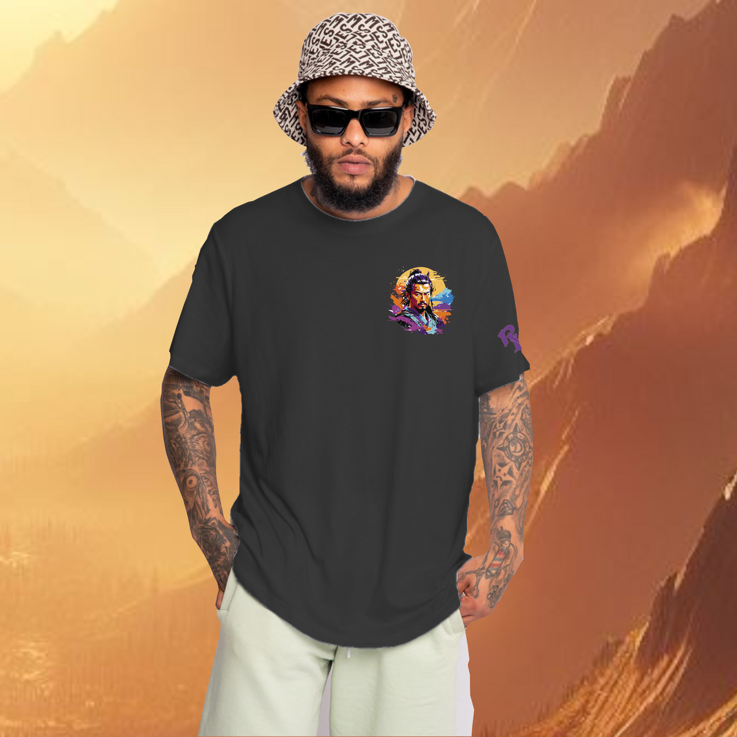 I dont give F... wise Samurai Black T-Shirt