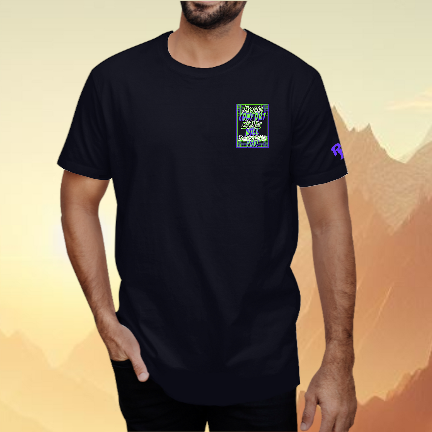 Your comfort Zone will Destroy you Motivational Black T-Shirt