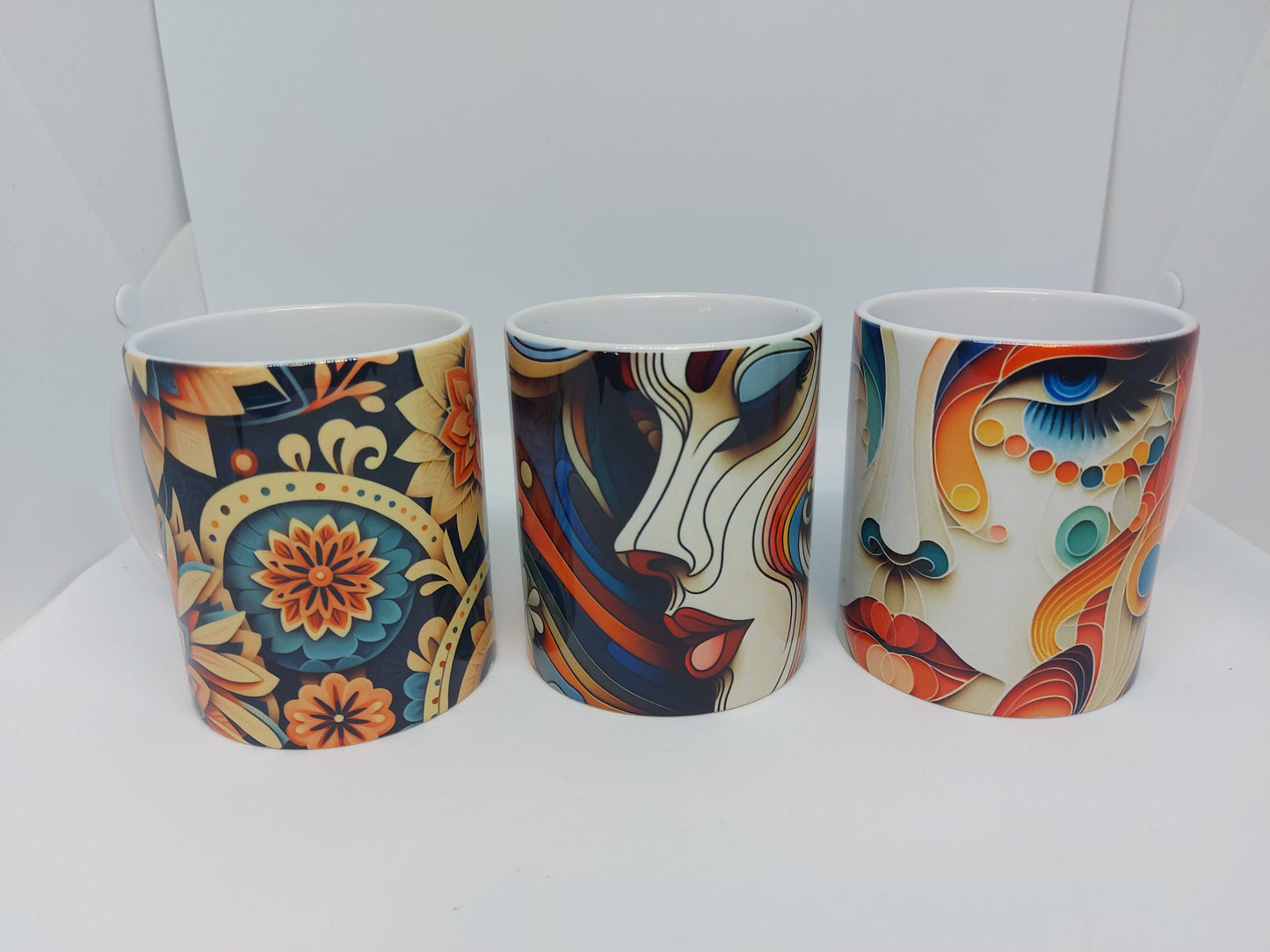 Kaffeetasse mit abstraktem Papierkunst Floralpattern Tasse - MUG.