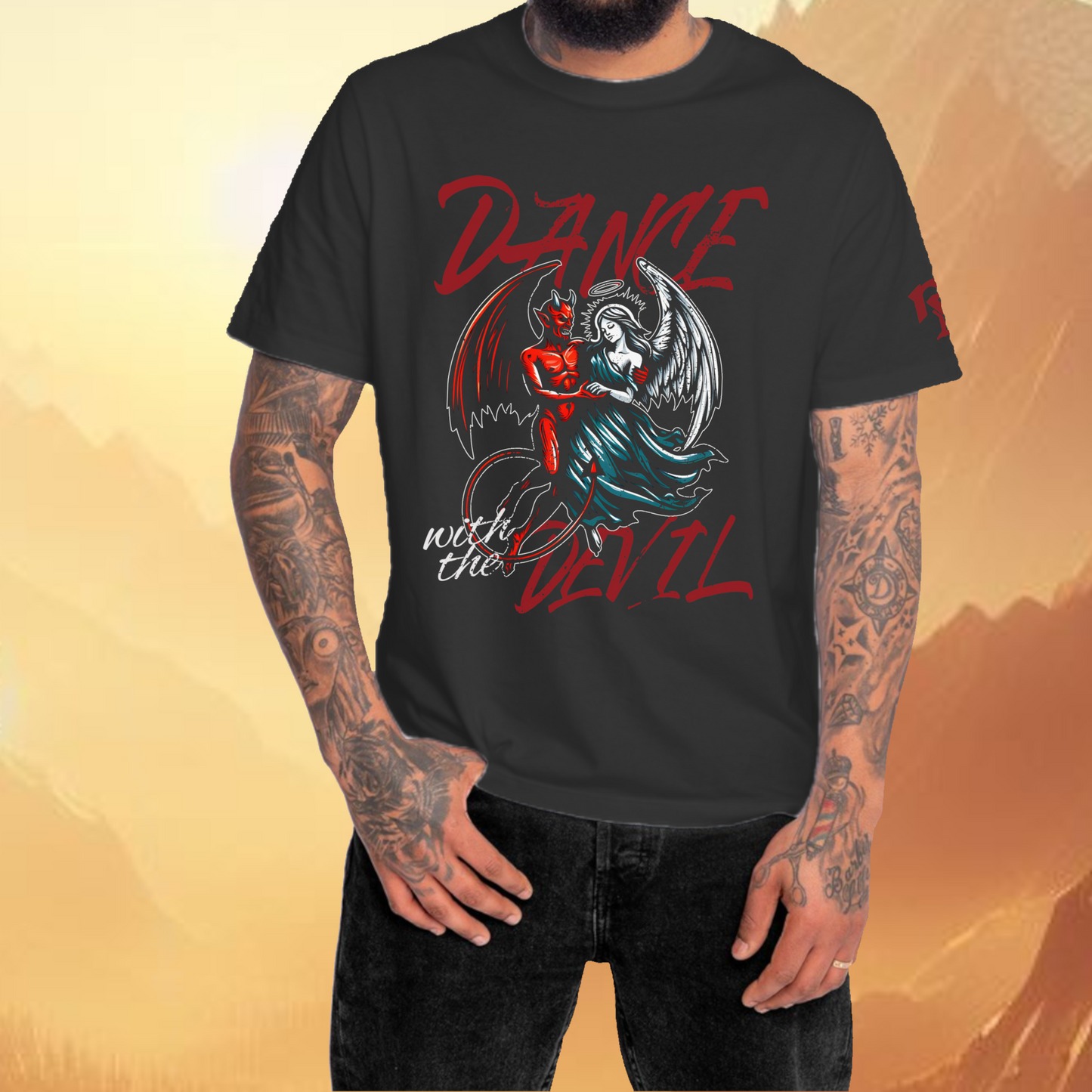 Dance with the Devil Teufel Engel Black T-Shirt