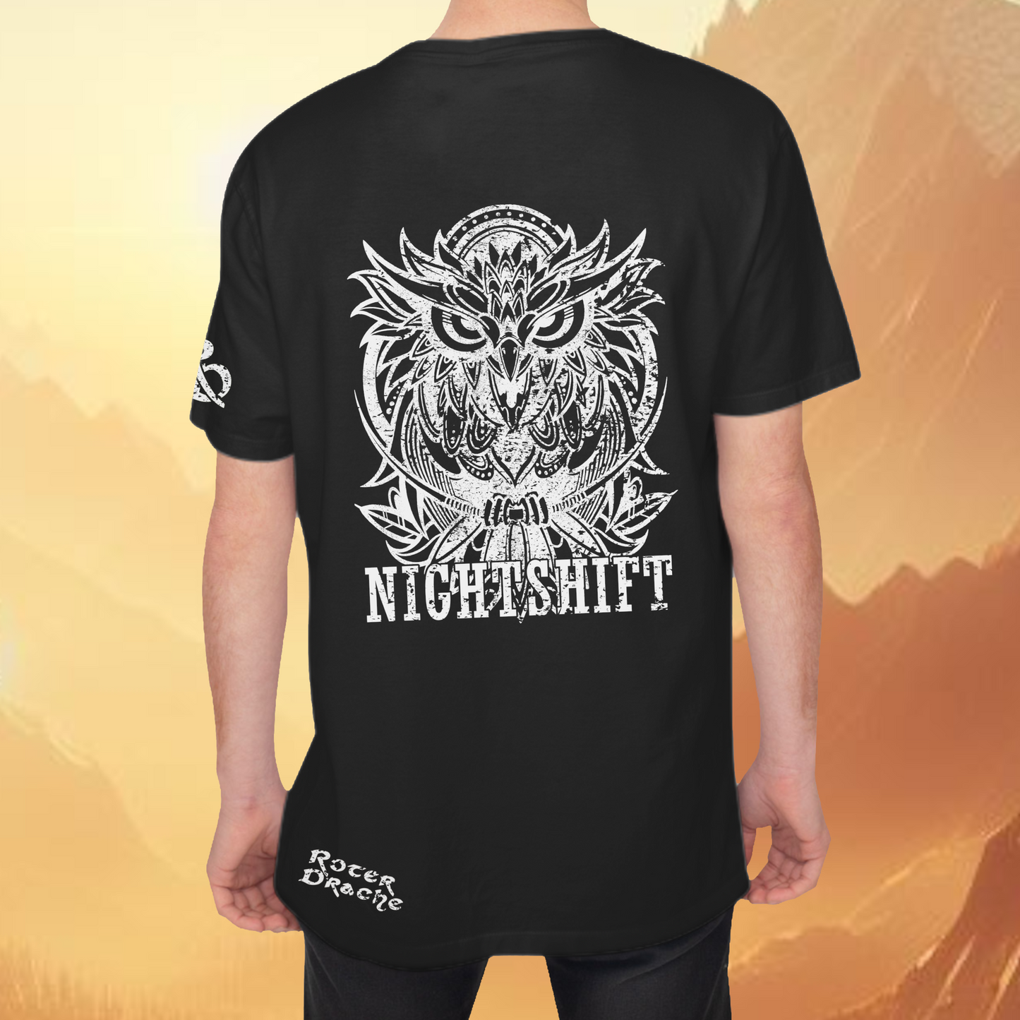 Nightshift Tribal owl Black T-Shirt