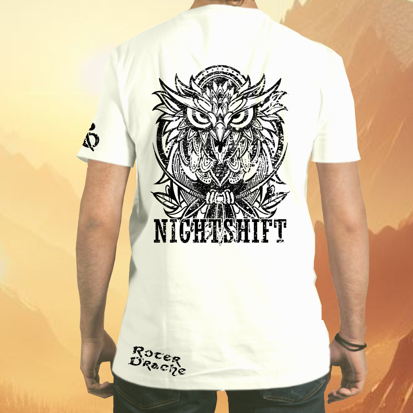Nightshift Tribal Owl White T-Shirt