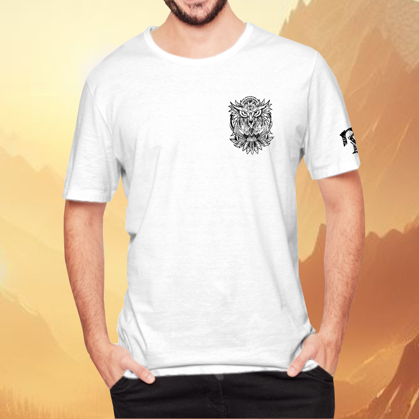Nightshift Tribal Owl White T-Shirt