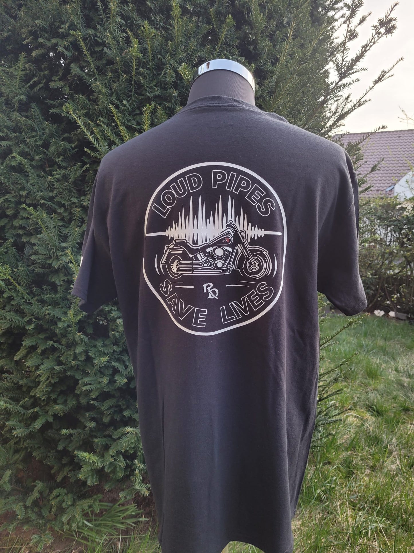 Loud Pipes Save Lives Soundwave Biker T-Shirt - Chest