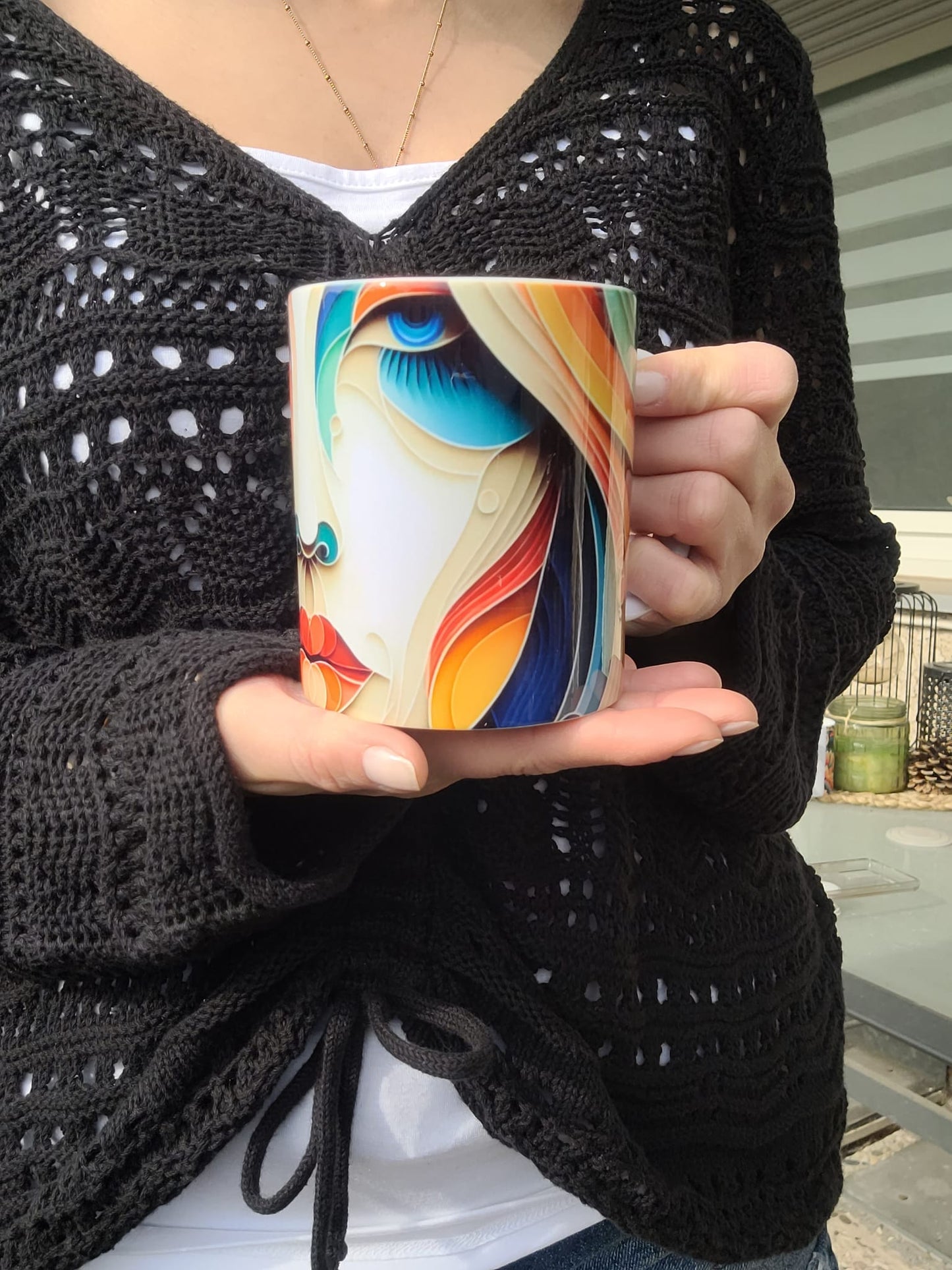 Abstraktem Papierkunst Tasse - MUG - Kaffeetasse Frau 01