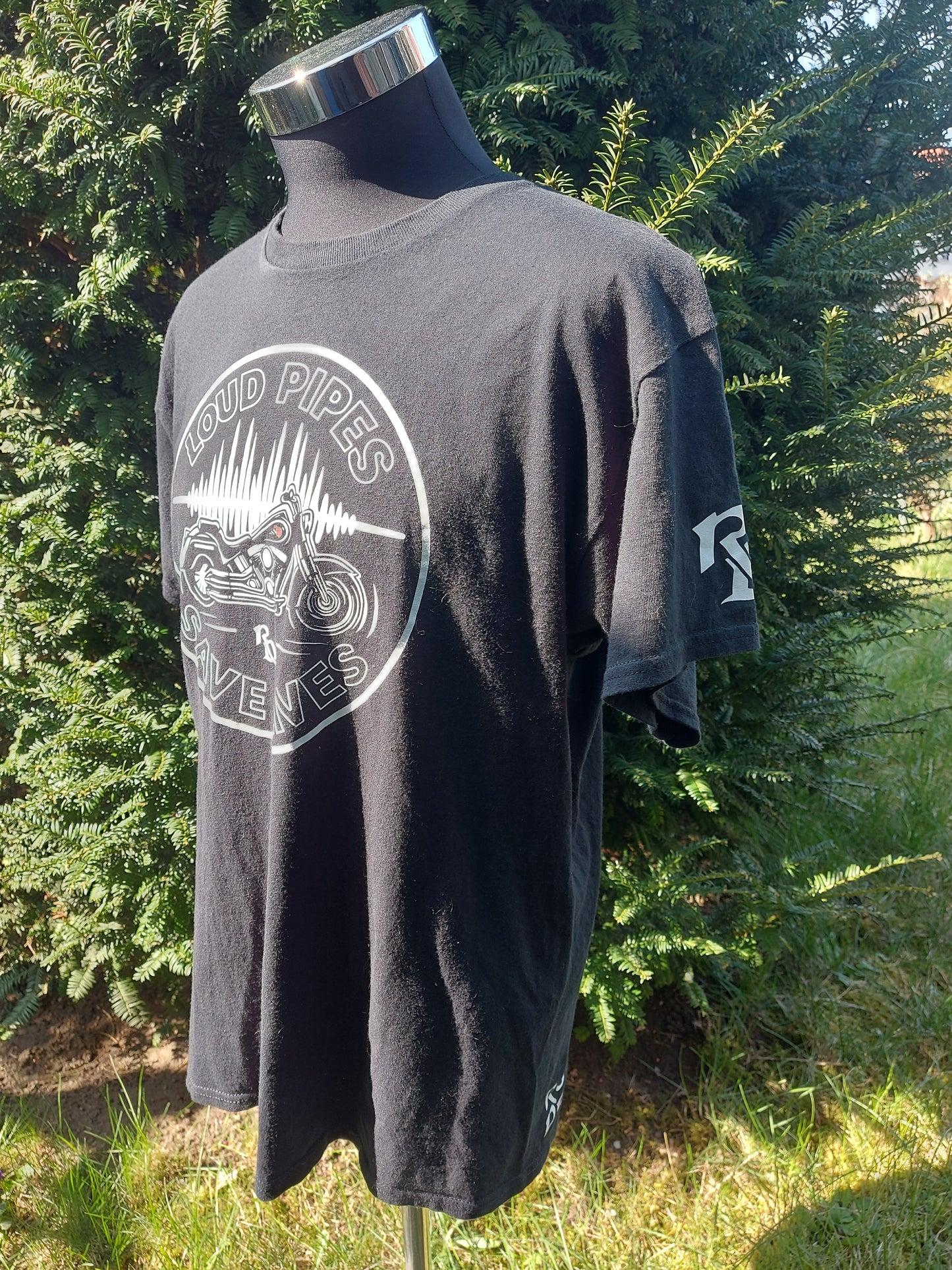 Loud Pipes Save Lives Black Biker T-Shirt - Front