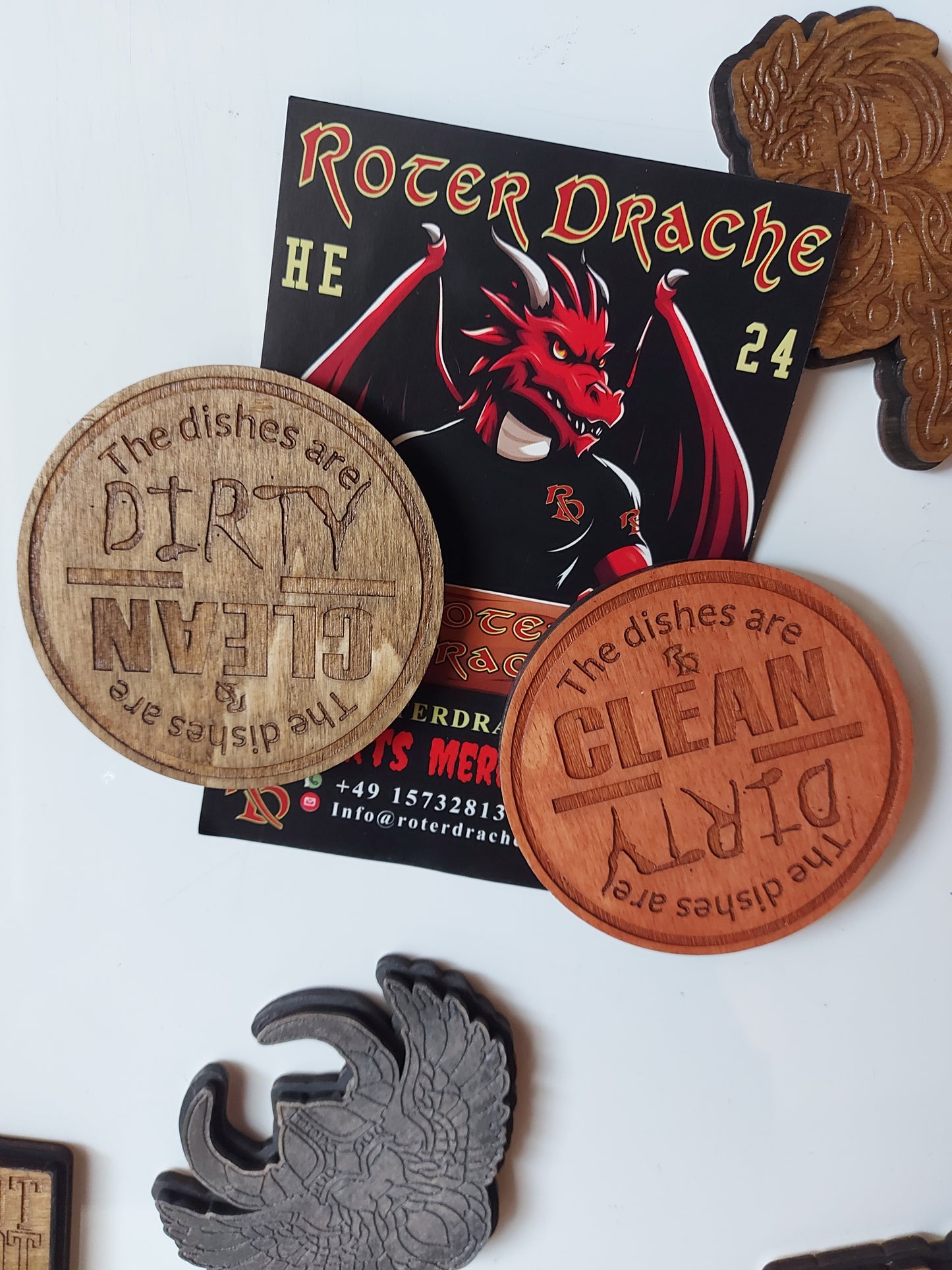Clean or Dirty Geschirrspülermagnet Holz Burnt Sienna Küchendeko Geschenkidee
