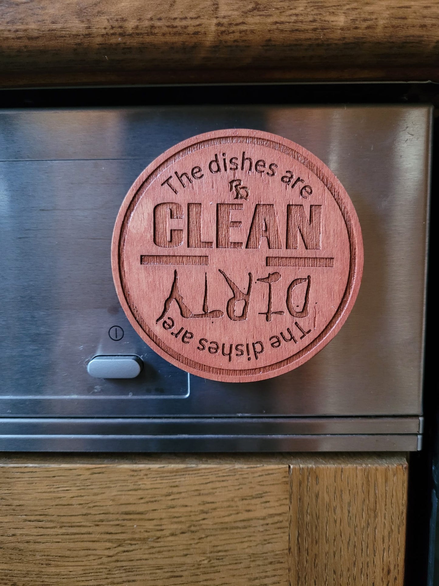 Clean or Dirty Geschirrspülermagnet Holz Burnt Sienna Küchendeko Geschenkidee