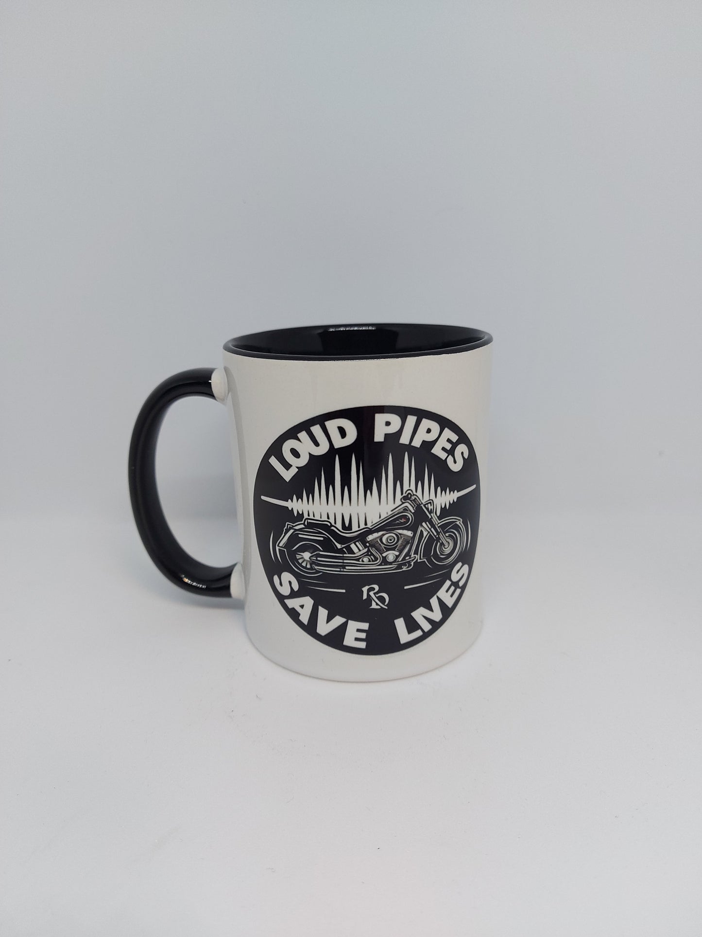 Loud Pipes Save Lives – Motorrad-Tasse mit Soundwave Design | Perfekt für Biker
