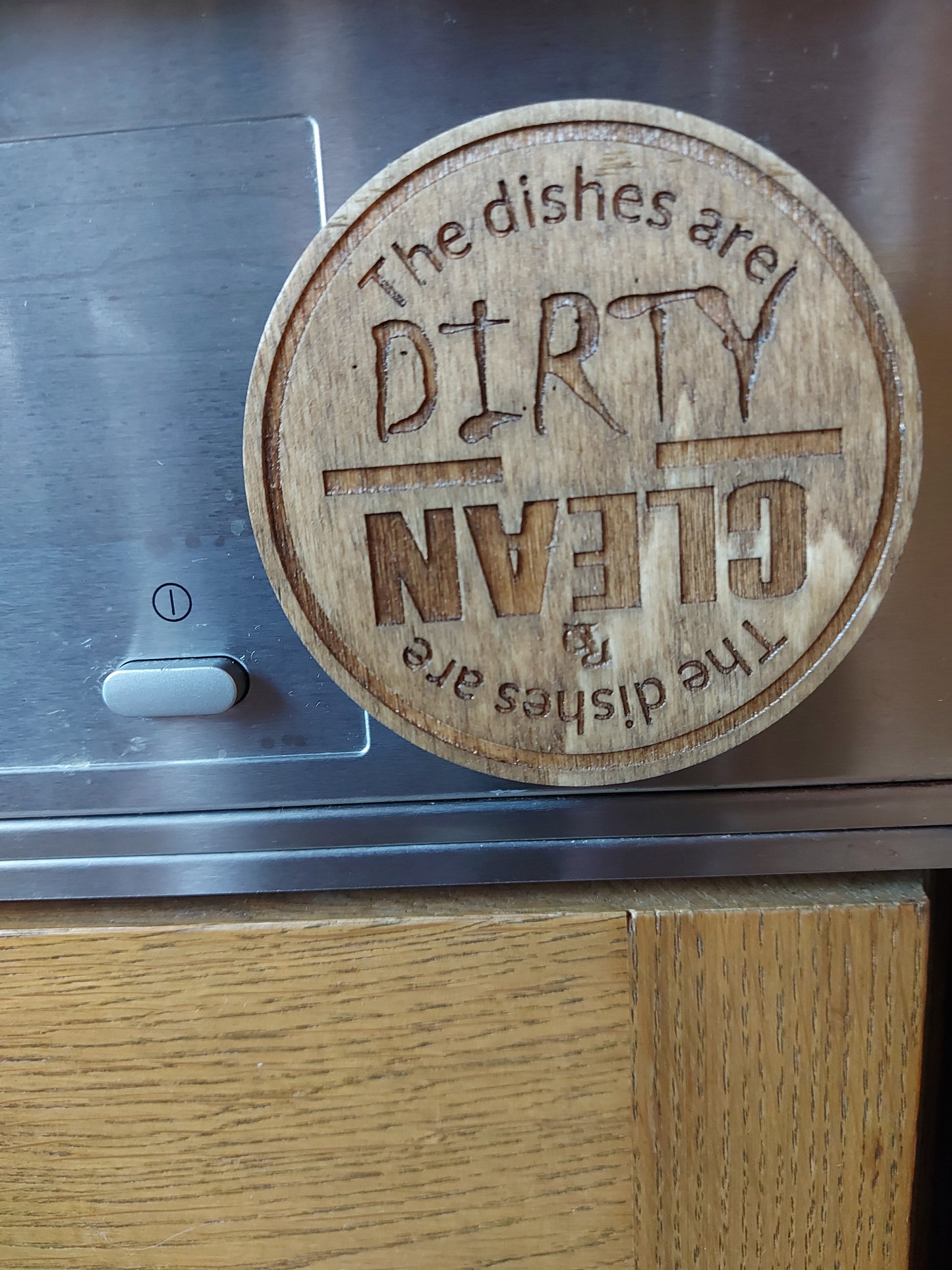 Clean or Dirty Geschirrspülermagnet Holz Burnt Sienna Küchendeko Geschenkidee