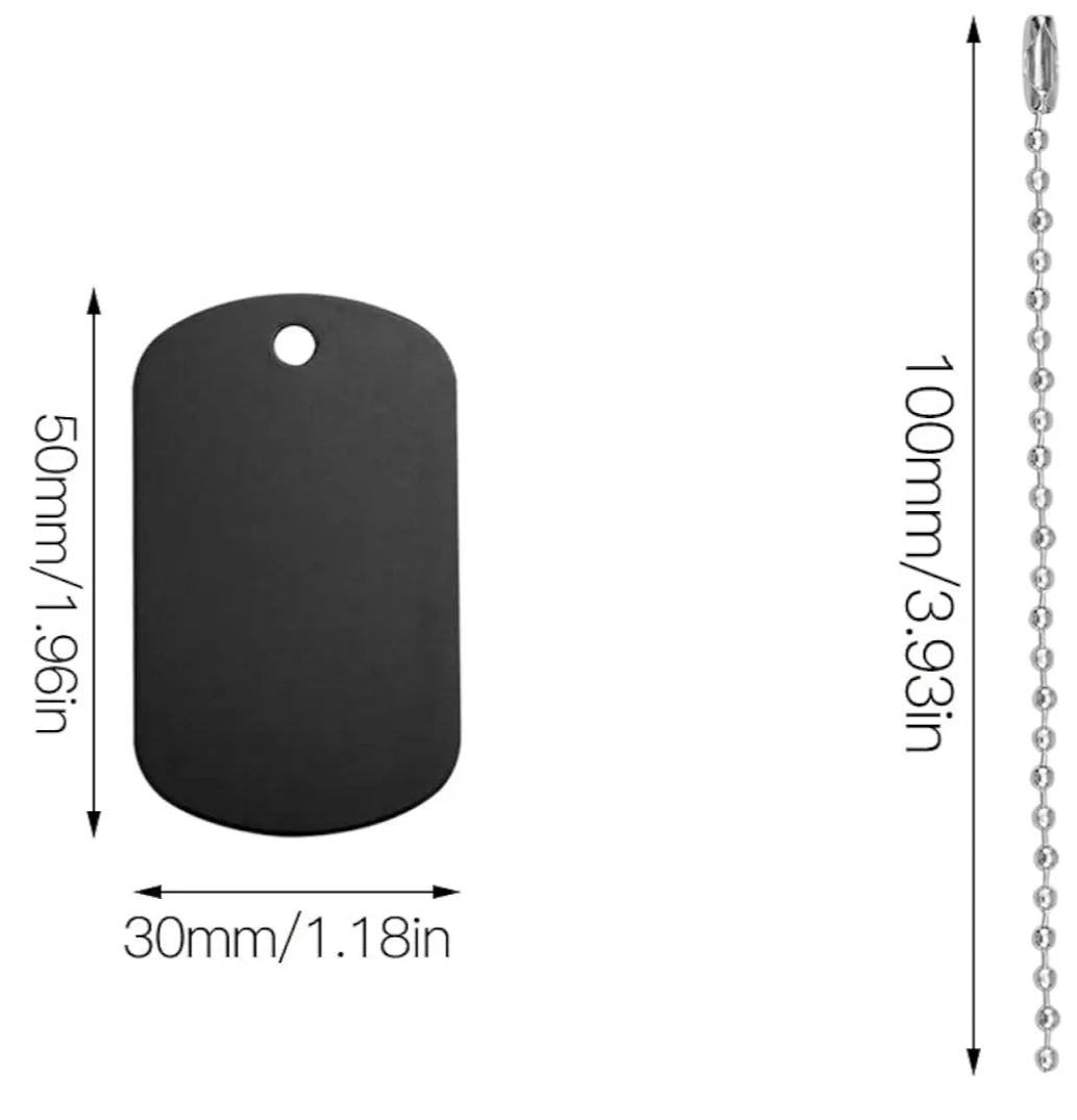 Ablazed Black Aluminium Dogtag Schlusselanhänger