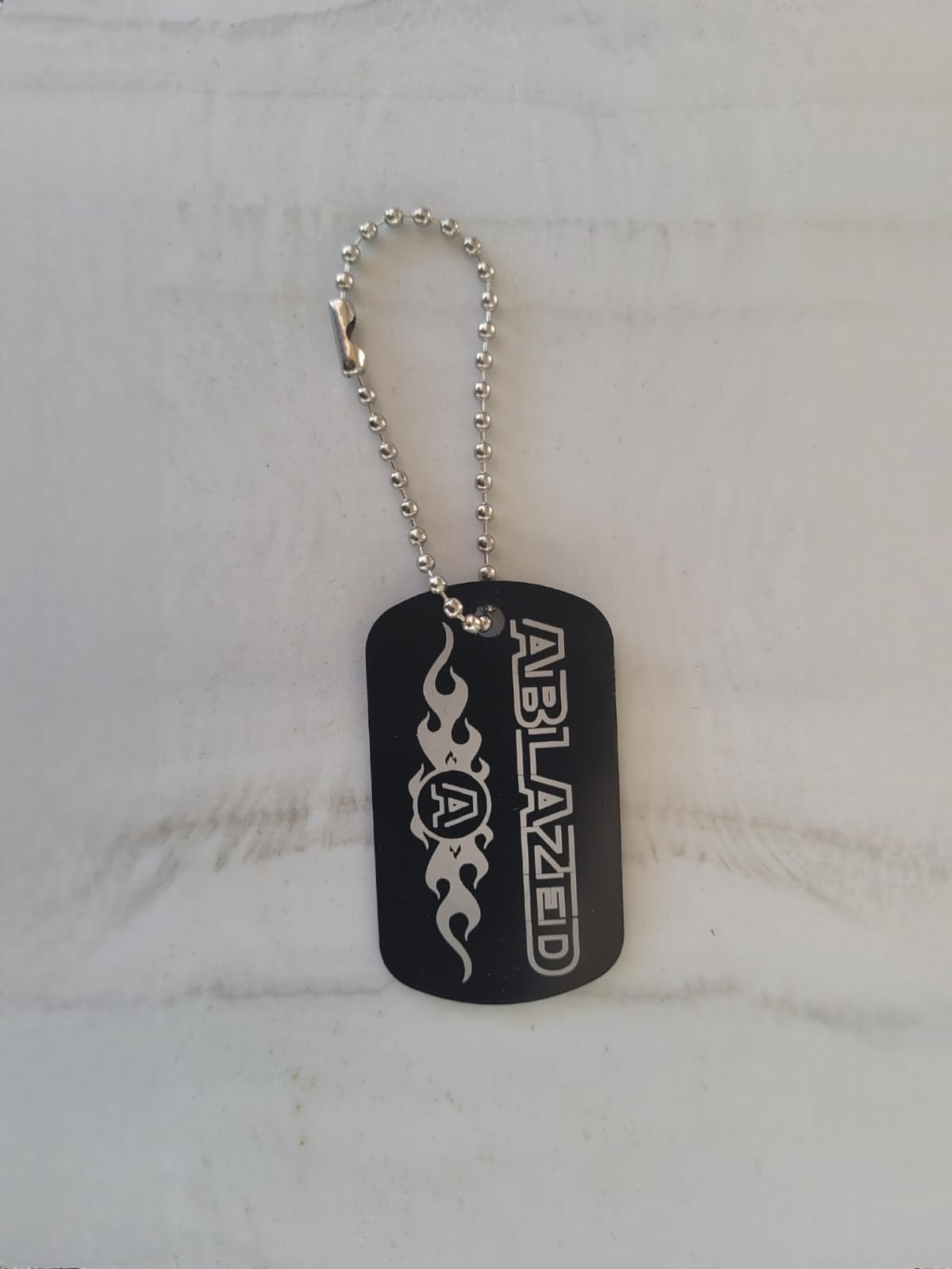 Ablazed Black Aluminium Dogtag Schlusselanhänger
