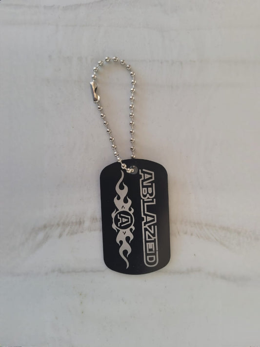 Ablazed Black Aluminium Dogtag Schlusselanhänger