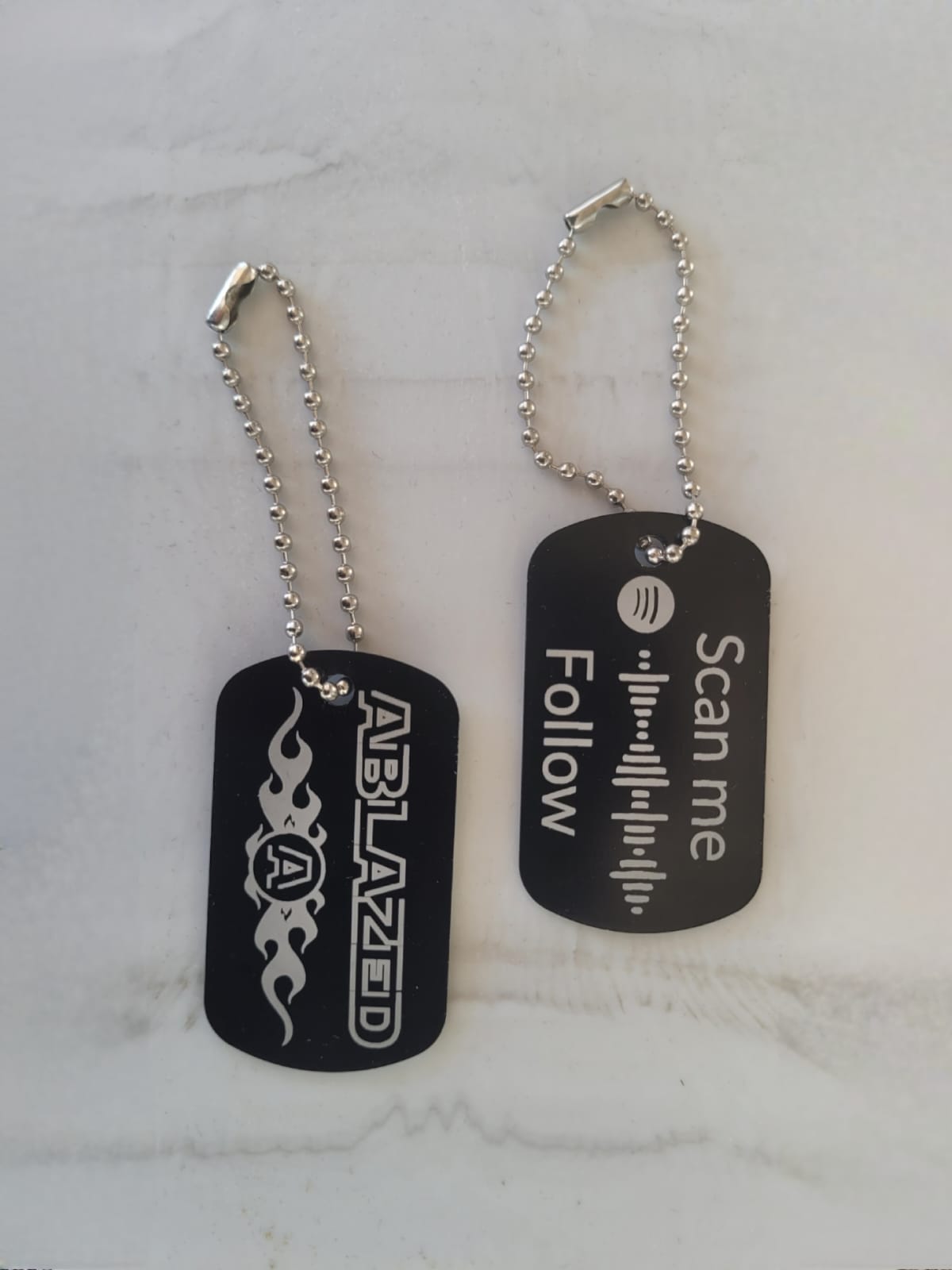 Ablazed Black Aluminium Dogtag Schlusselanhänger