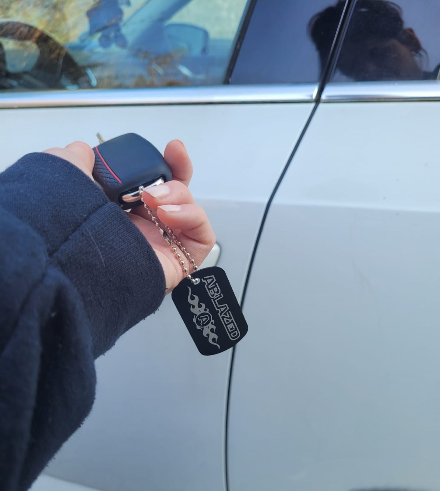 Ablazed Black Aluminium Dogtag Schlusselanhänger